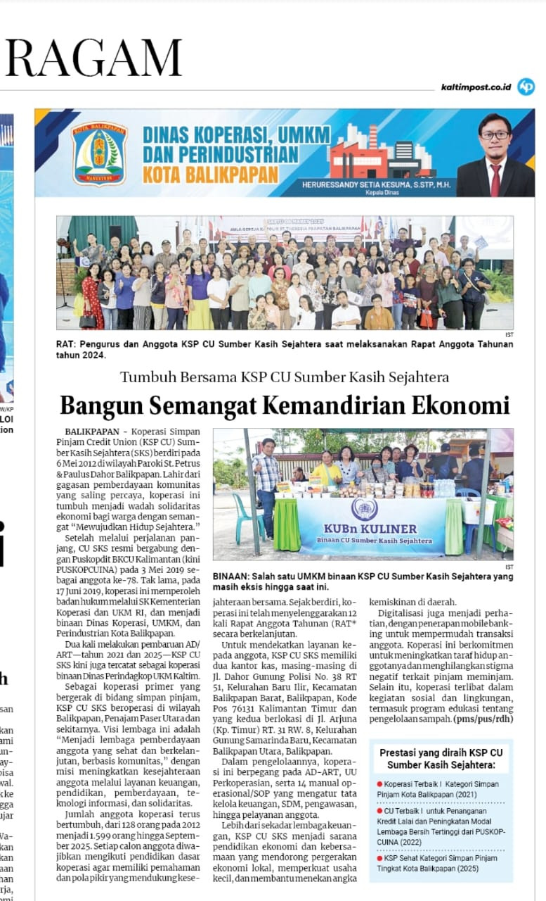 Bangun Semangat Kemandirian Ekonomi Bersama KSP CU Sumber Kasih Sejahtera
