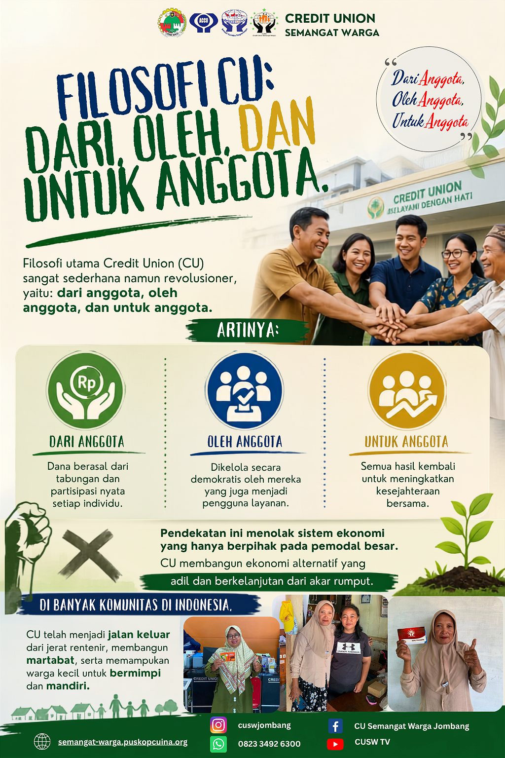 Filosofi Credit Union: Dari Anggota, Oleh Anggota, dan Untuk Anggota