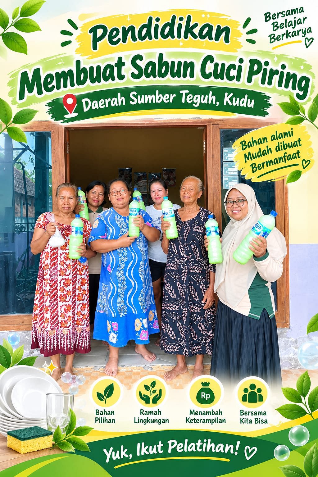Membuat Sabun Cuci Piring sebagai Keterampilan dan Peluang Usaha di Desa Sumber Teguh