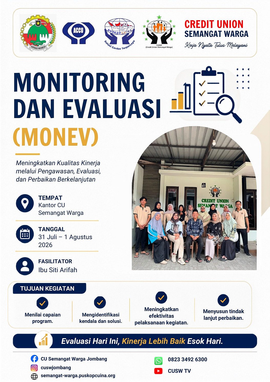 Monitoring dan Evaluasi (Monev) Tingkatkan Kualitas Kinerja CU Semangat Warga