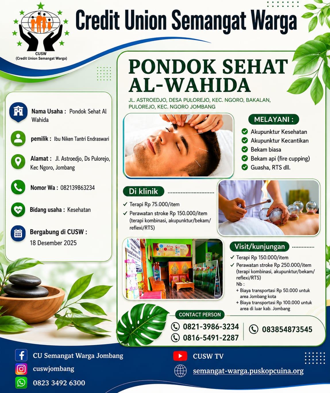 Pondok Sehat Al-Wahida, Solusi Kesehatan Alami untuk Keluarga