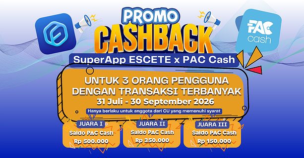 Program Promo Cashback ESCETE SuperApp 31 Juli - 30 September 2026