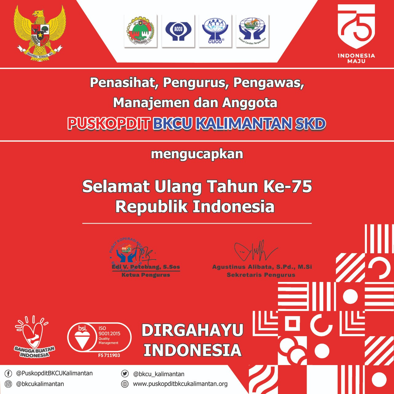Selamat ulang tahun ke 75 Republik Indonesia