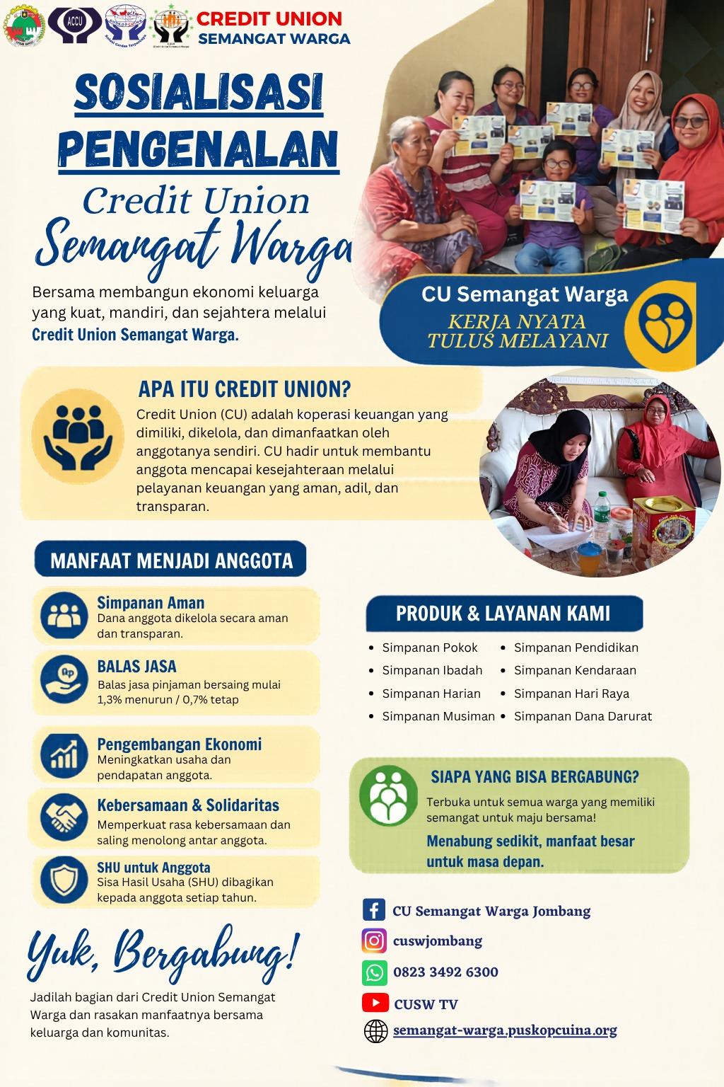Sosialisasi Pengenalan Credit Union Semangat Warga di Sumobito Jombang